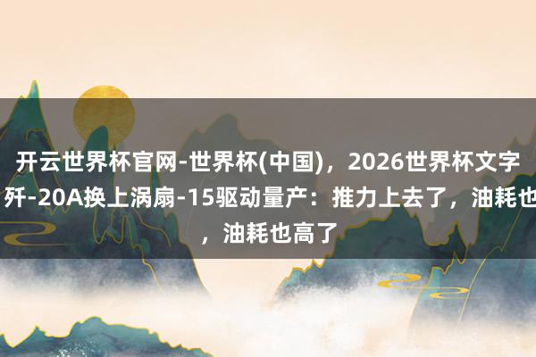 开云世界杯官网-世界杯(中国)，2026世界杯文字直播 歼-20A换上涡扇-15驱动量产：推力上去了，油耗也高了