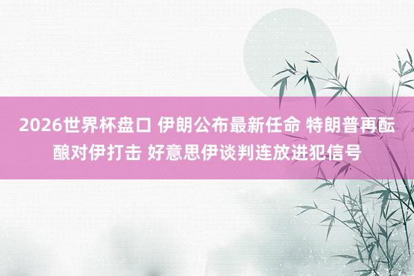 2026世界杯盘口 伊朗公布最新任命 特朗普再酝酿对伊打击 好意思伊谈判连放进犯信号