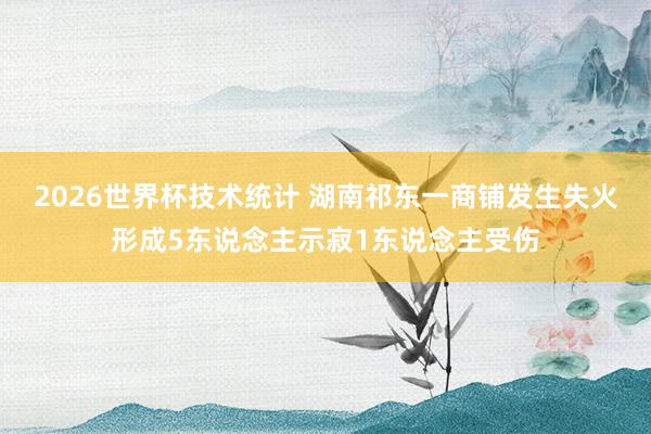 2026世界杯技术统计 湖南祁东一商铺发生失火形成5东说念主示寂1东说念主受伤