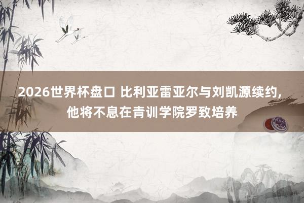 2026世界杯盘口 比利亚雷亚尔与刘凯源续约， 他将不息在青训学院罗致培养