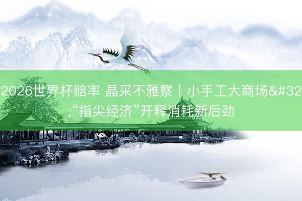 2026世界杯赔率 晶采不雅察｜小手工大商场 “指尖经济”开释消耗新后劲