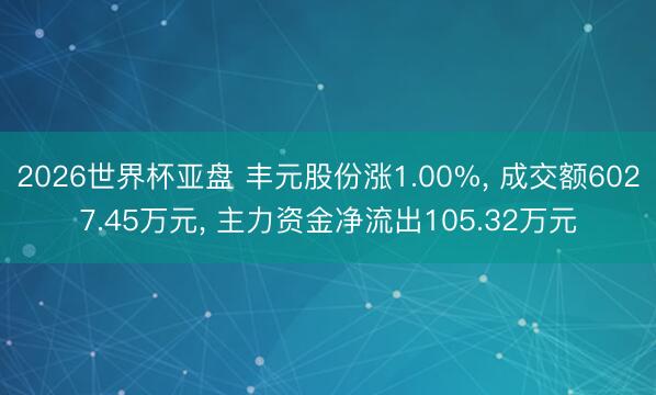 2026世界杯亚盘 丰元股份涨1.00%， 成交额6027.45万元， 主力资金净流出105.32万元