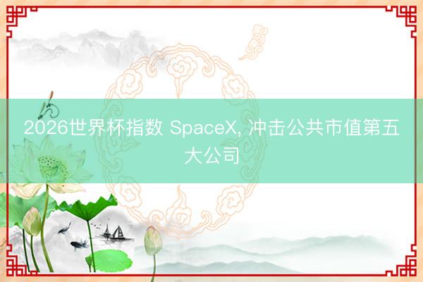 2026世界杯指数 SpaceX， 冲击公共市值第五大公司